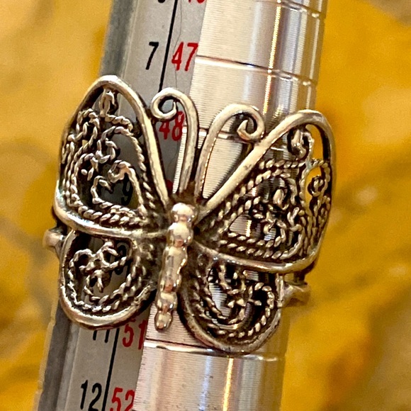 925 sterling silver intricate rope braid butterfly ring - Picture 8 of 12